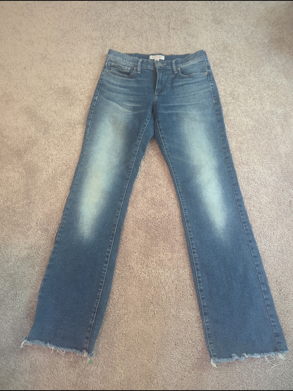 Lucky Brand Medium Blue Flare Jeans with Subtle Fading